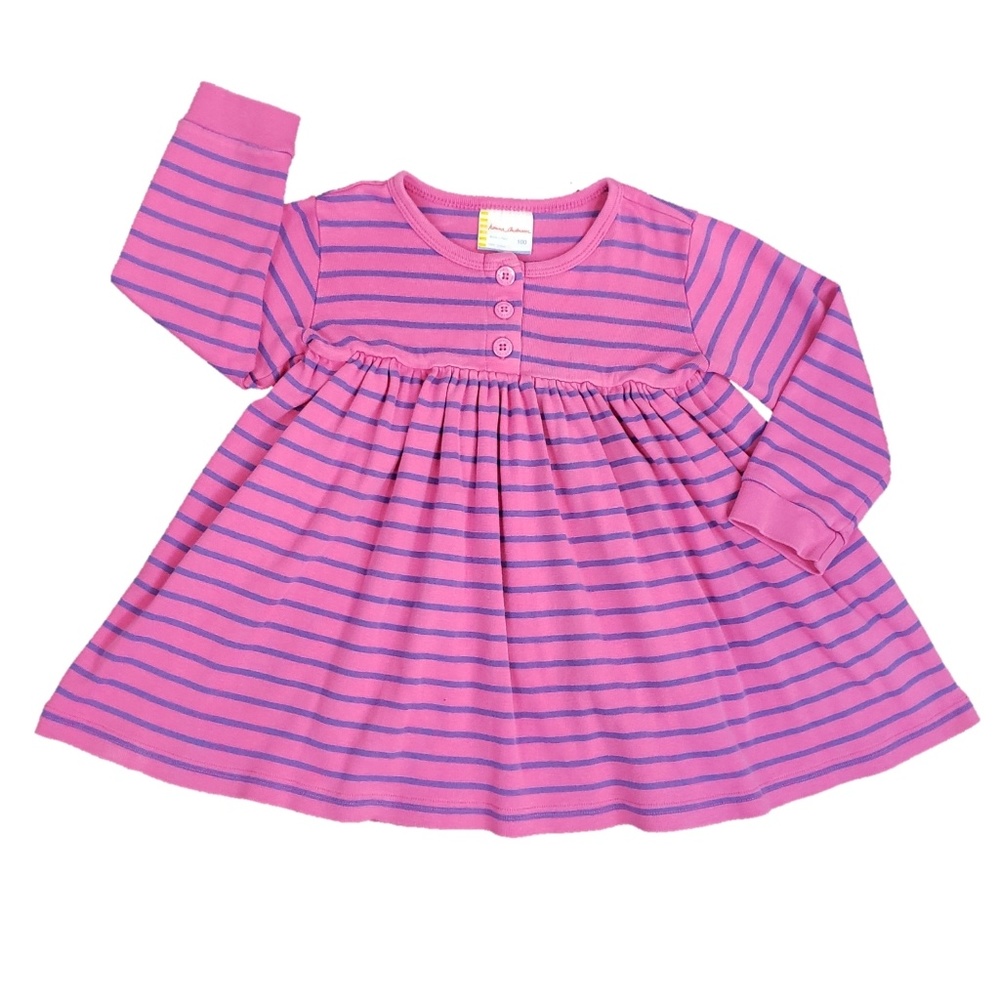 Hanna Andersson Play Dress Pink Purple Stripe 100